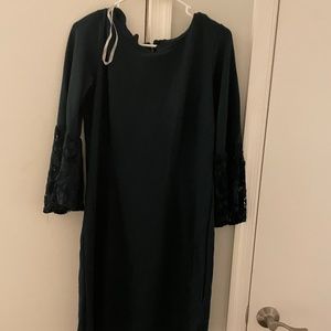 Green bell sleeve dress